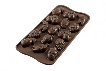 Pralinenförmchen ` Funny Fruits ` - Schokoladenform aus Silikon
