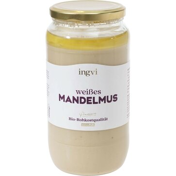 Mandelmus weiß  im Glas von ingvi, Bio-und Rohkostqualität 500g