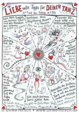 Postkarte Liebevolle Tanztipps von Ulrike Hirsch
