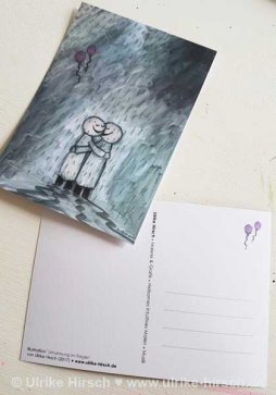 Postkarte Umarmung im Regen von Ulrike Hirsch