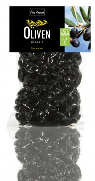 Schwarze Oliven - classic - von Vita Verde, 200g, Bio-und Rohkostqualität