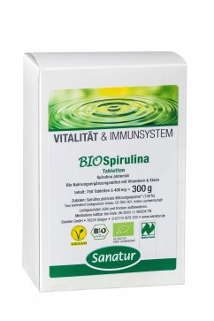 Spirulinatabletten, 750 Stück a 400 mg,  von Sanatur, Bioqualität