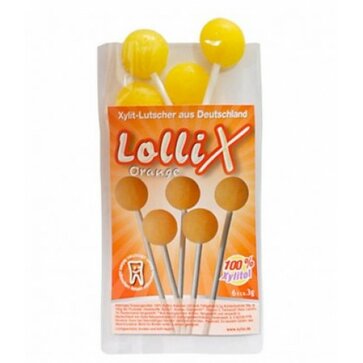 LolliX Xylitol Lutscher -  Orangen-Geschmack, 6 Stck. a 3 g