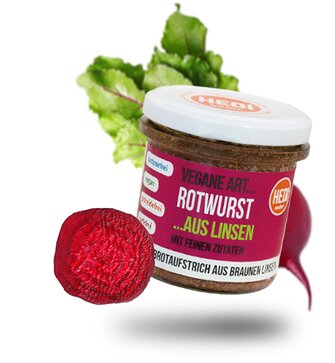 Vegane Art: Rotwurst mit feinen Zutaten, 140g, Bioqualität