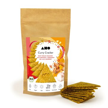 Cracker Curry, Bio- und Rohkostqualität von AHO, 100g